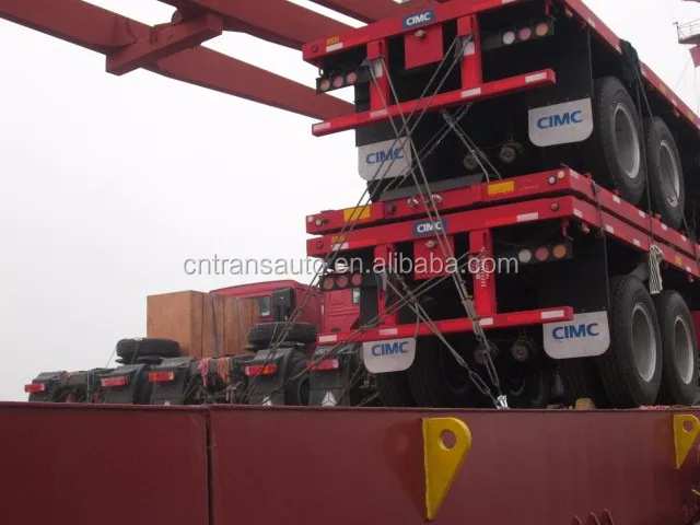 2 Axle Hot Sale Lowbed Curtain Side Wall Cimc Flatbed Semi Trailer