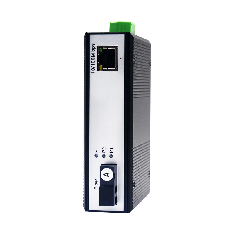 Industrial Fiber Optic Media Converter Ethernet Switch 10/100Mbps 1 RJ45 Port 1 Optical Port Din-rail Optical Transceiver