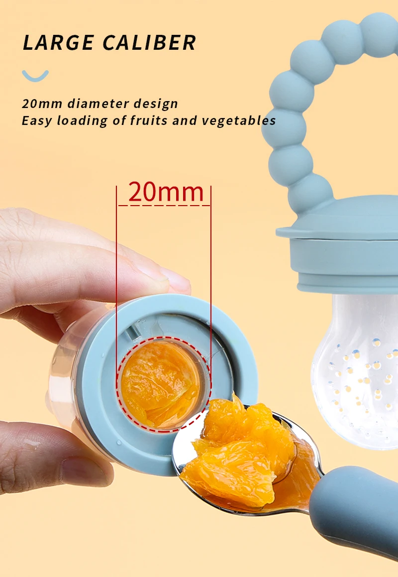 Wholesale Oem Funny Tooth Design Eco Silicone Bpa Free New Born Baby Food Fruit Pacifier Fresh Food Feeding Nipple Baby Pacifier