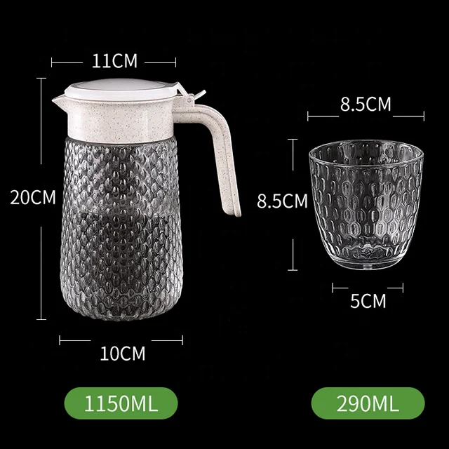 2022 Glass water pitcher for juice and iced tea, drinking glassware, glass water jug