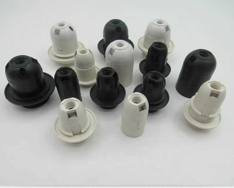 Hot Sell Bakelite thread light bulb socket vintage CE VED UL E14 E26 E27 E40 black white plastic lamp holder