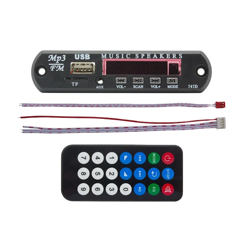 Blue tooth5.0 DC12V BT module mp3 wma decoder audio player board shell decoder board for car