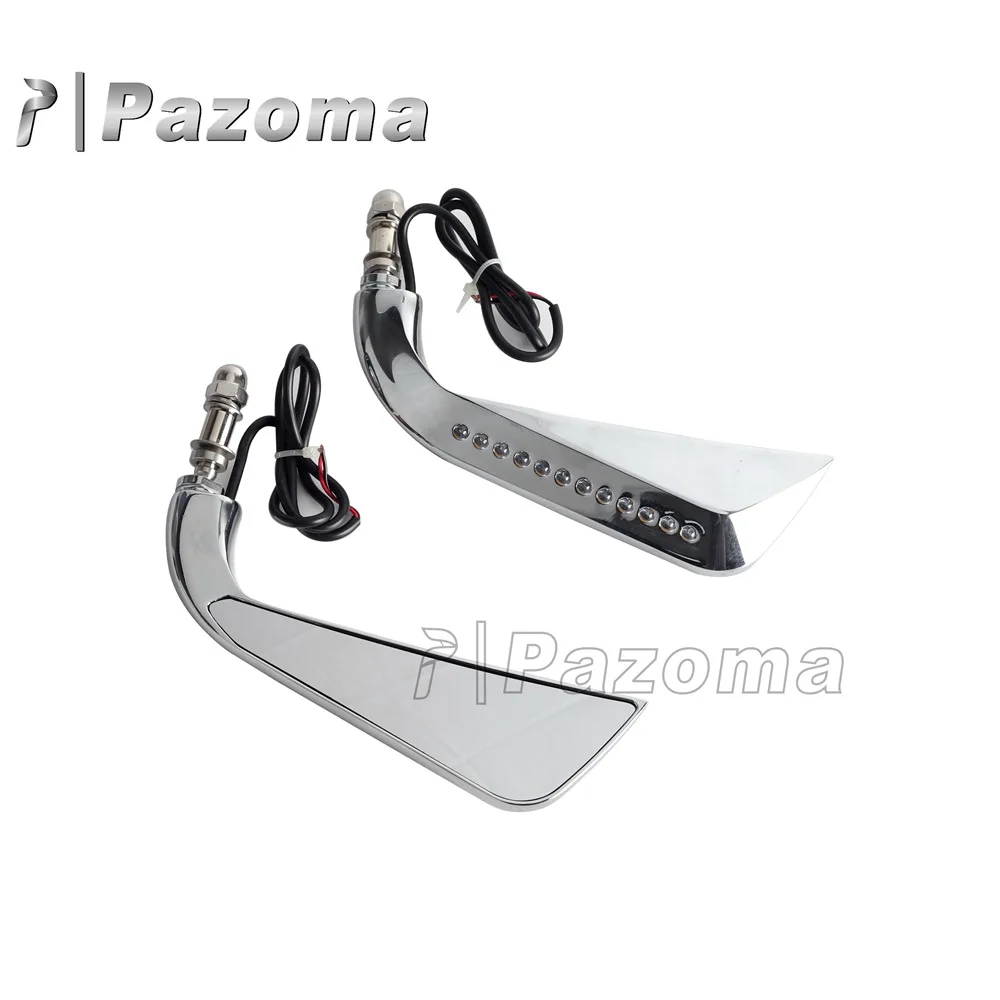 Motorcycle Rear Side Mirror with LED Running Lights for Harley Cross Bones 2008-2009 for Harley Dyna models 1984-2014