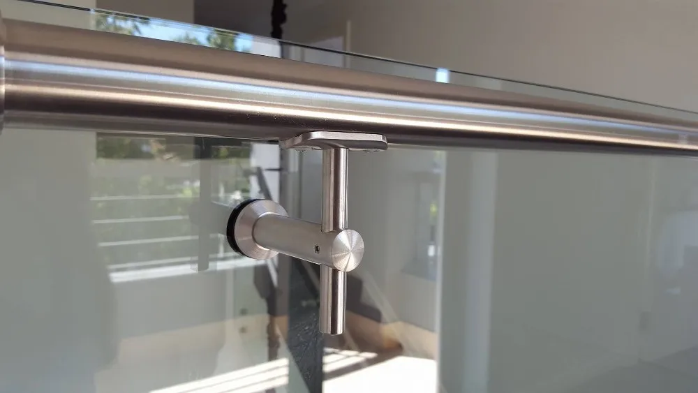 Aleader Balustrade Handrails Glass Fittings Stainless Steel Stain Brushed Wall Mounted Connected Handrail Brackets