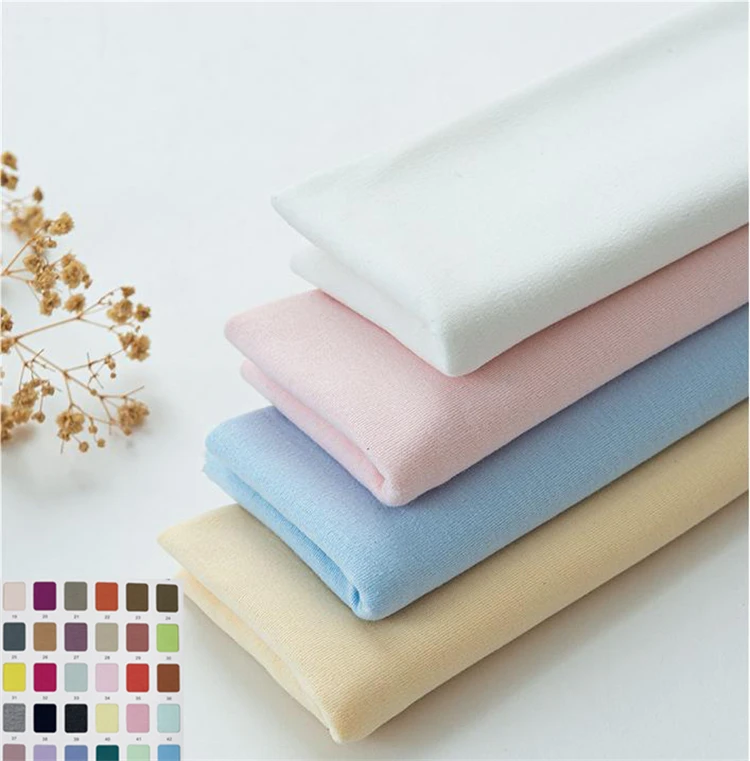 Multi color plain printed custom print bamboo rayon wholesale spandex elastic knitted bamboo cotton fabric knit fabric textiles
