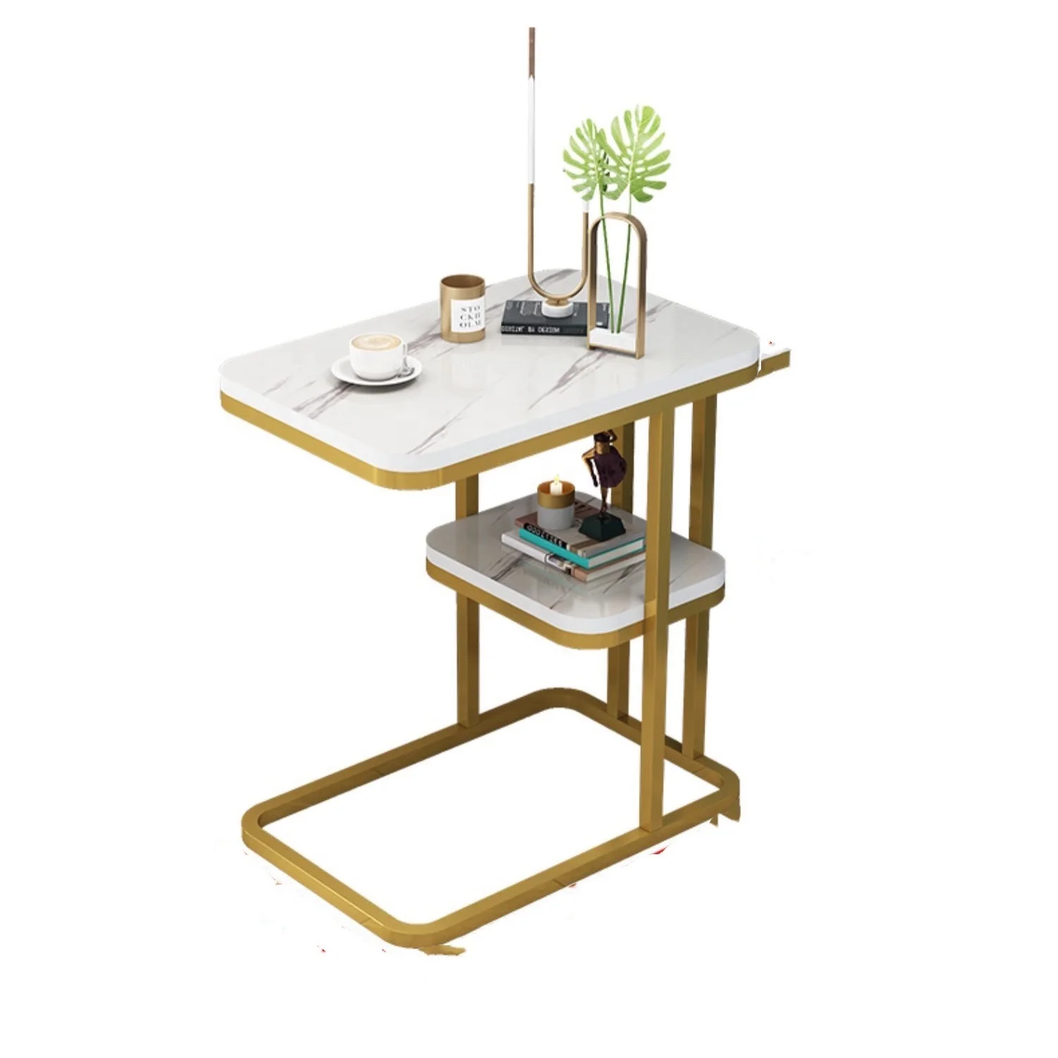 Living room modern rectangle side table white marble console table