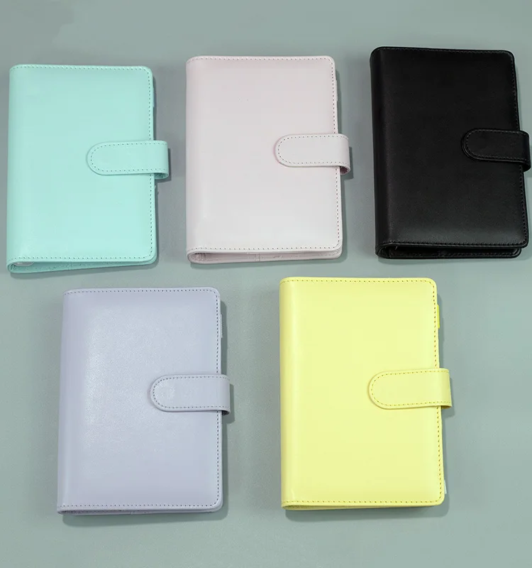 Macaron Color Personal Planner PU Leather Cover 6-Ring Locking Refillable with Strong Magnet Closure Budget Binder for School