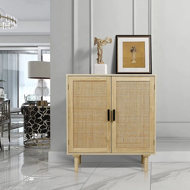 Столовая, оптовая продажа, буфетный шкаф в деревенском стиле с декоративными дверцами из ротанга для кухни