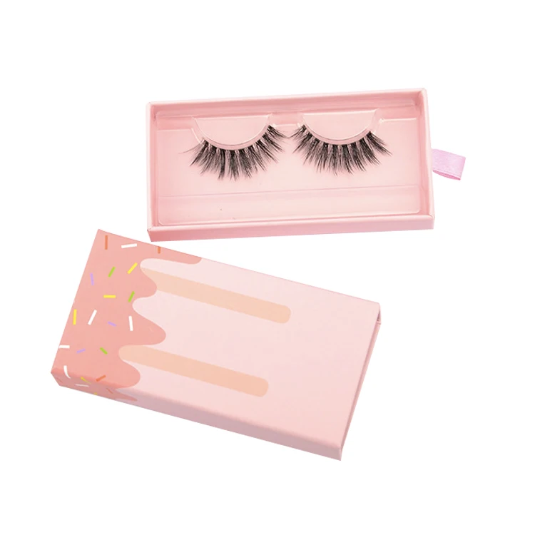 Wholesale 5D mink eyelashes private label ice cream lashes packaging box custom eyelash packaging