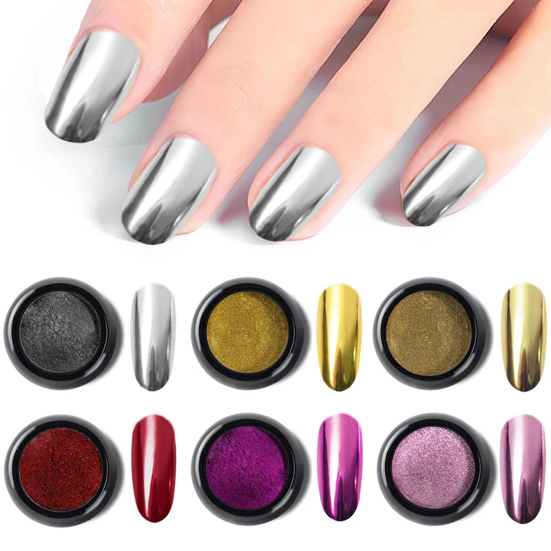 Professional Nail Mirror Powder Metal Effect Nail Chrome Pigment Powder For Nails Decorations DIY Manicures