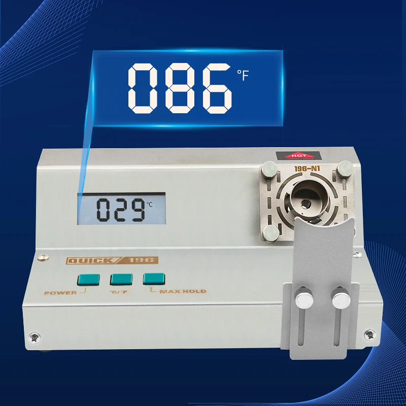 Hot air gun thermometer Quick 196 nozzle temp tester with precision digital display applicable for various nozzles Quick