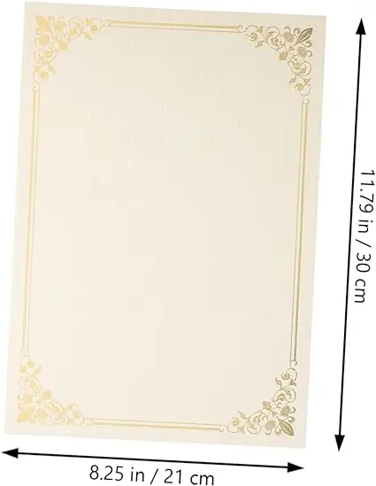 2024Custom Certificate Inner Page Blank Diploma Certificate School Award Supplies Gift Certificates.