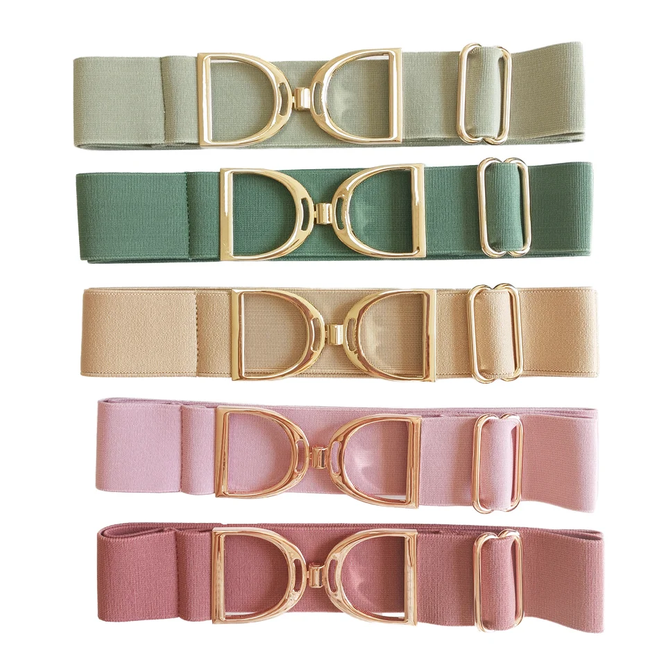 FREE ENGRAVE LOGO READY TO SHIP FREE ENGRAVE LOGO NO MOQ 1.5 inch 4cm Wide Elastic Stirrup Equestrian Belt