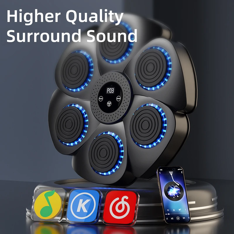 Home use  smart wireless music boxing machine Shock e-mart wall boxing machine musical game 4 gloves