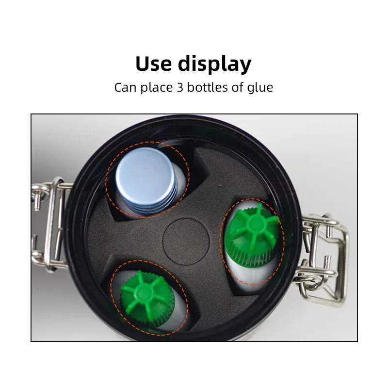 Pinky leem Hot sale black white pink colour eyelash Adhesive storage container  with hygrometer thermometer