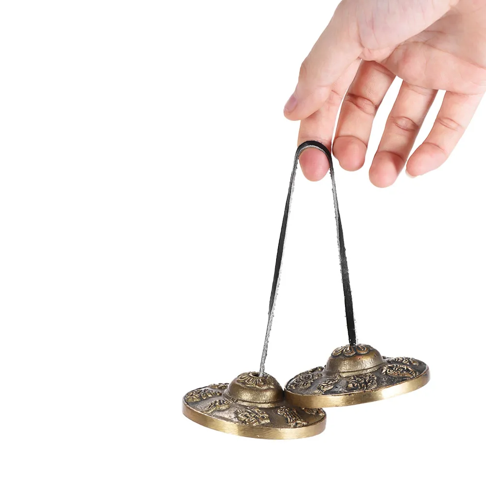 Тарелка Tingsha ручной работы, винтажные Тибетские буддийские колокольчики с восемью благоприятными символами в Непале