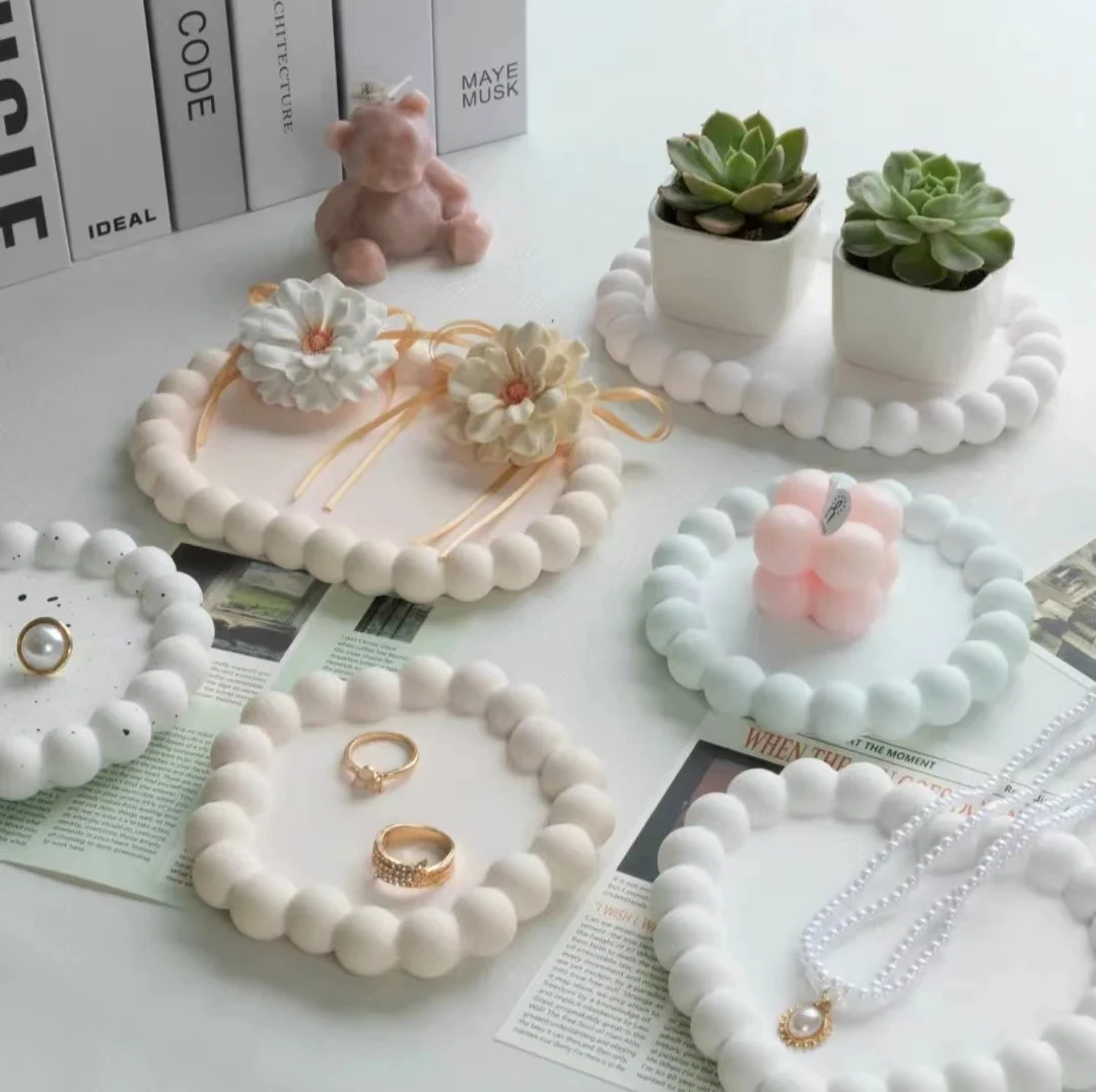 Customizable gypsum storage tray no bubbles irregular photography plaster tray aromatherapy diffuser stone