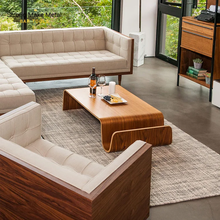 Wholesale Nordic Classic Design Reproduction Laminated Veneer Lumber coffee table Japanese Floor Curved Bentwood Low Tea Table