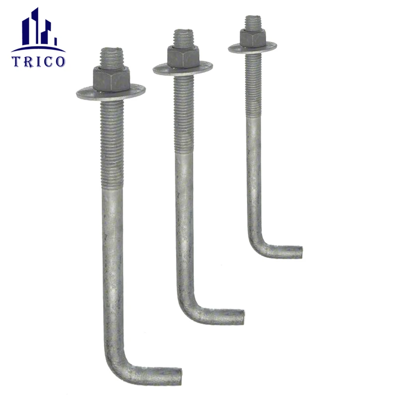 Concrete Anchor Hook Bolt With Nut & Flat Washer J Type Anchor Bolt