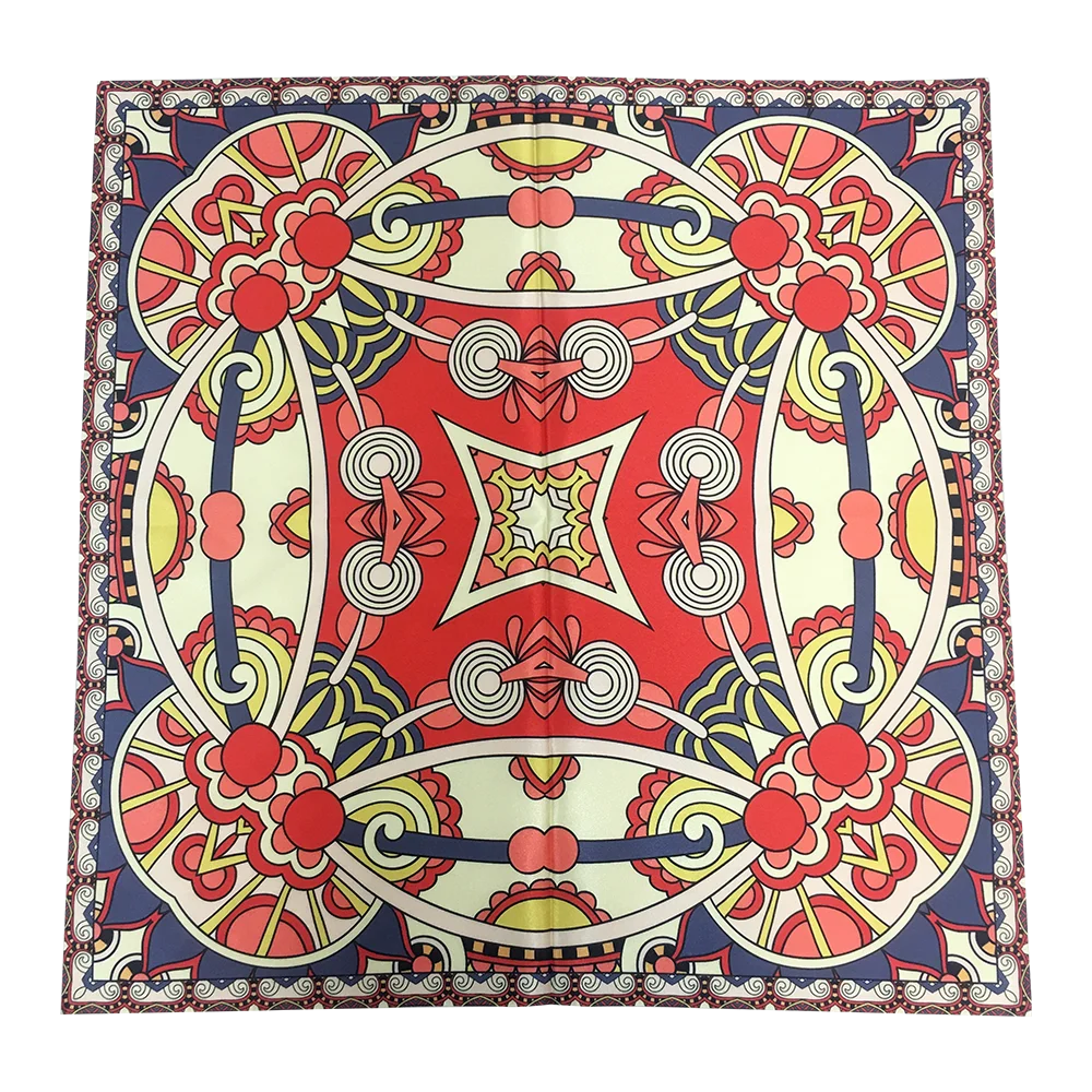 Cheap Red Customized Printing Multifunction Cotton Polyester Silk Satin Bandana Square Promotional gift and Advertising Bandana