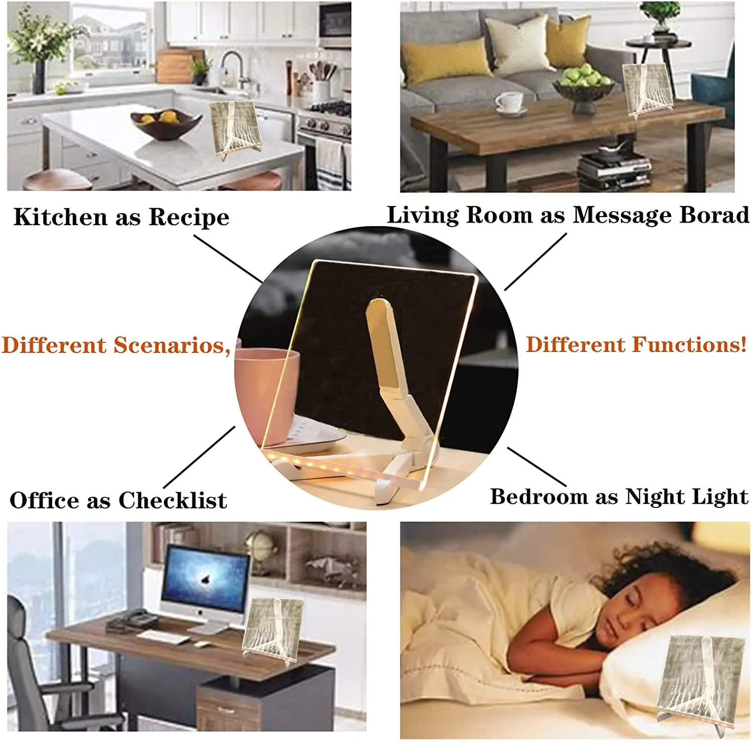 Multifunctional Acrylic Panels Kids Drawing Illuminated Led Message Writing Board