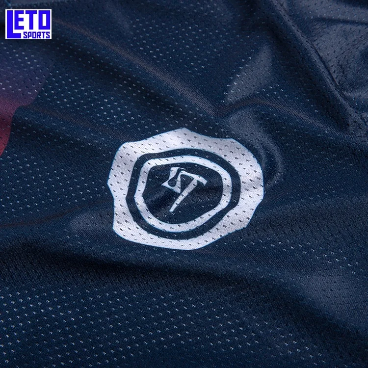 V neck blank soccer jersey custom football clothing navy blue