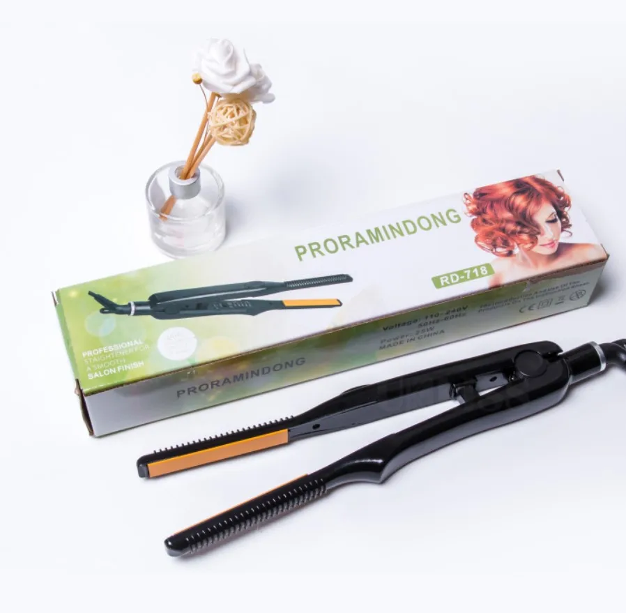 Professional Ceramic Heating Flat Iron For Thin Hair Short Hair Styling Adjustable Hair straightener