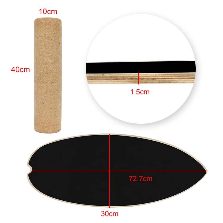 Prior Fitness Boat Balance Wobble Board With Cork Roller for Indoor and Outdoor Fitness