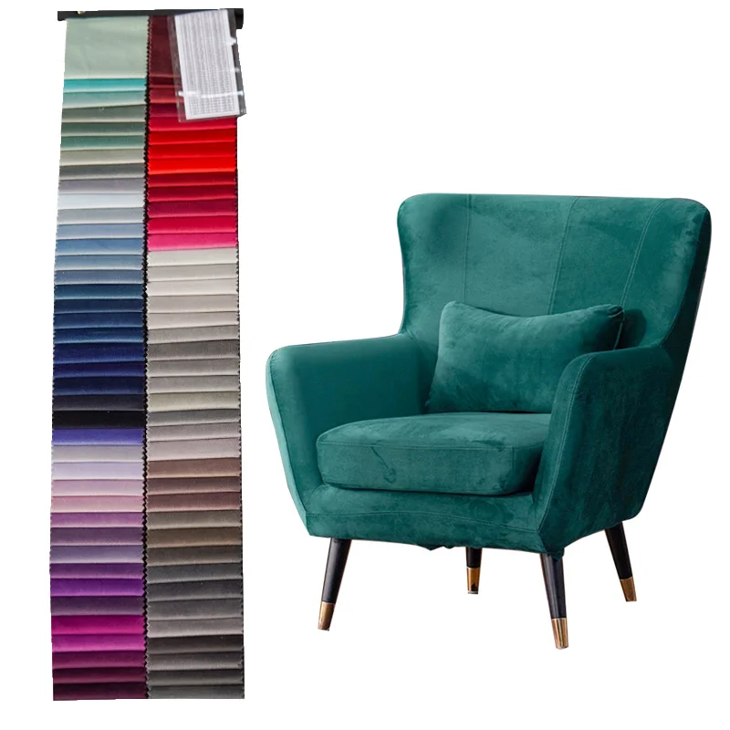 China Factory Color customizable Velvet Plain Velvet 100% polyester upholstery fabric velvet sofa modern