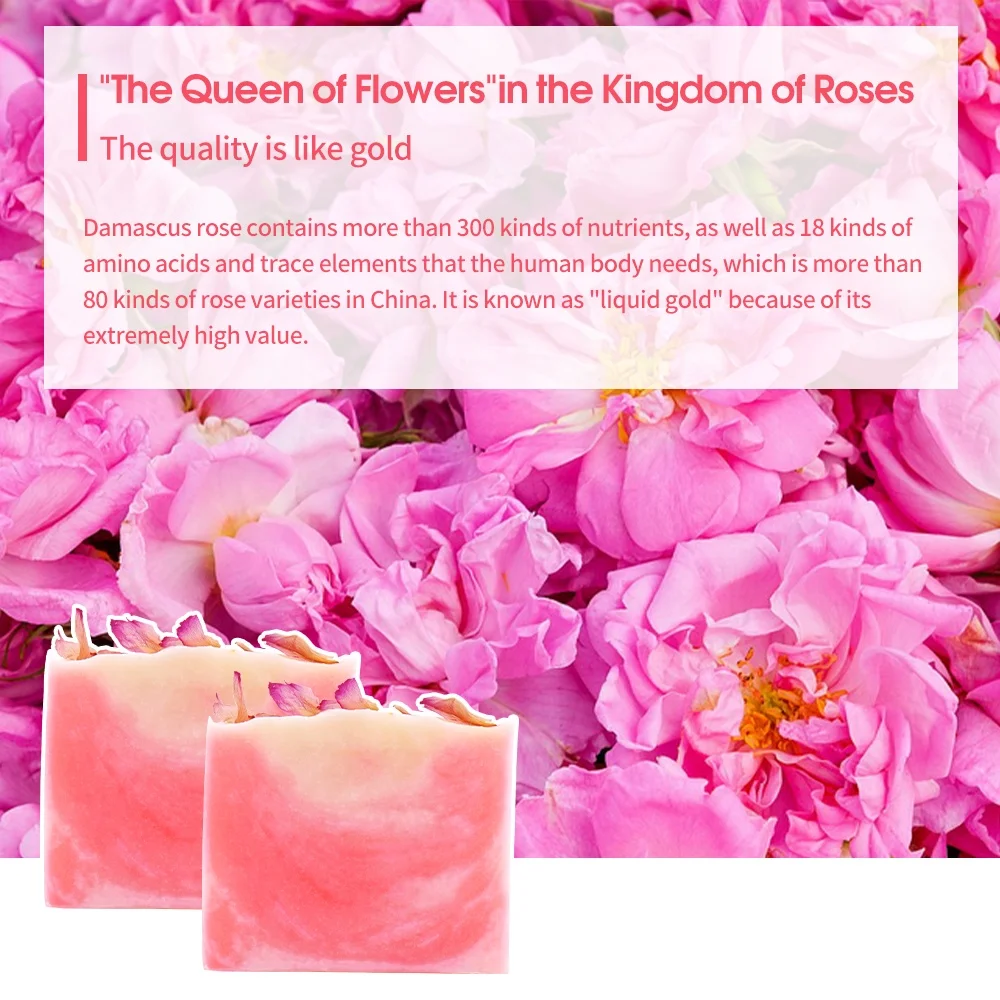 Оптовая продажа оптовая 100% чистый натуральный органический цветок контроль жирности увлажнение осветление уход за телом купальные лепестки роз мыло ручной