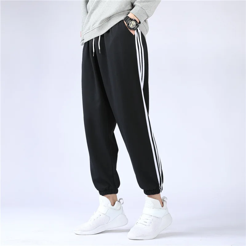 Брюки мужские в стиле хип-хоп, повседневные штаны в полоску, Индивидуальный бренд, уличная одежда, свободные модные, большие размеры, от производителя