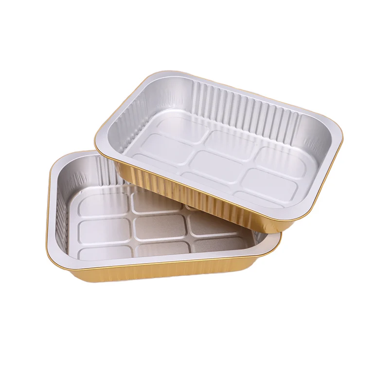 YOUXUAN Custom Colored Rectangular Loaf Pan Aluminum Foil Containers With Plastic Lid