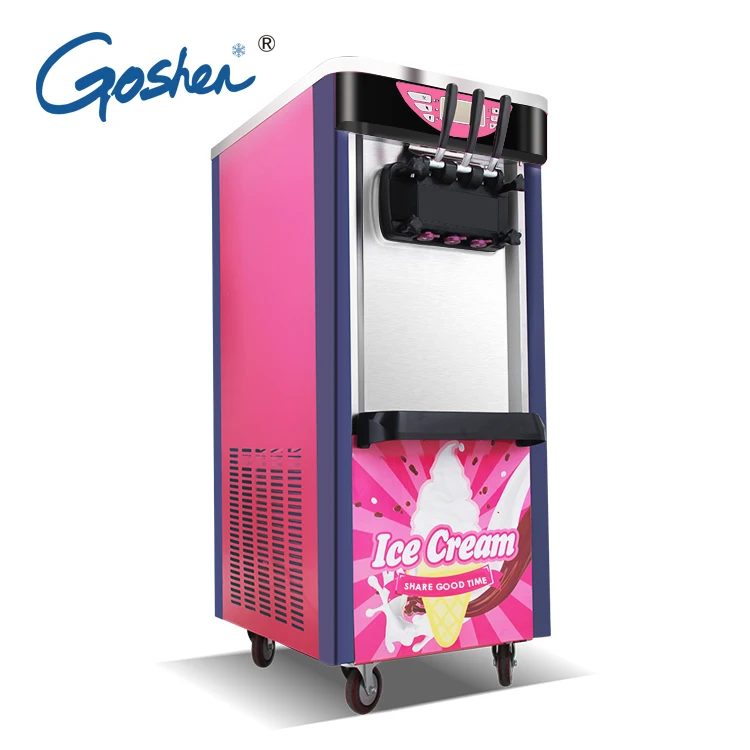 CE Approved Soft Ice Cream Machine Frozen Yogurt Ice cream Maker with LCD Display Mix 3 Flavors Factory direct sales