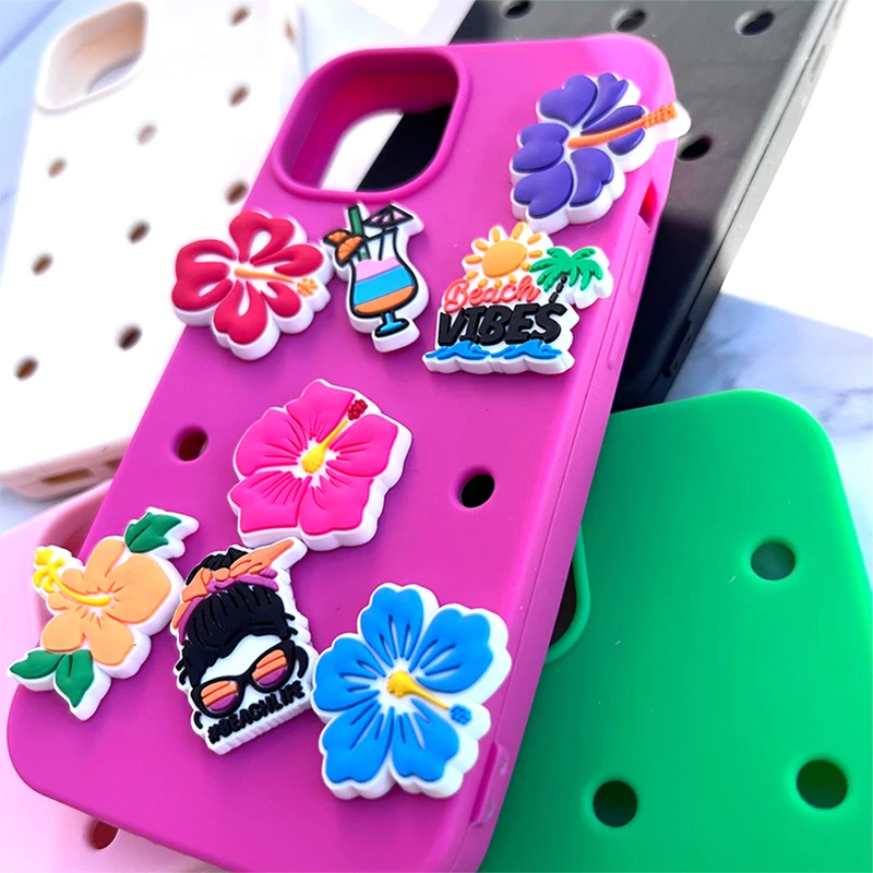 high quality waterproof silicone cell phone case with holes diy phone case for iphone 15 11 12 13 14 pro max hold