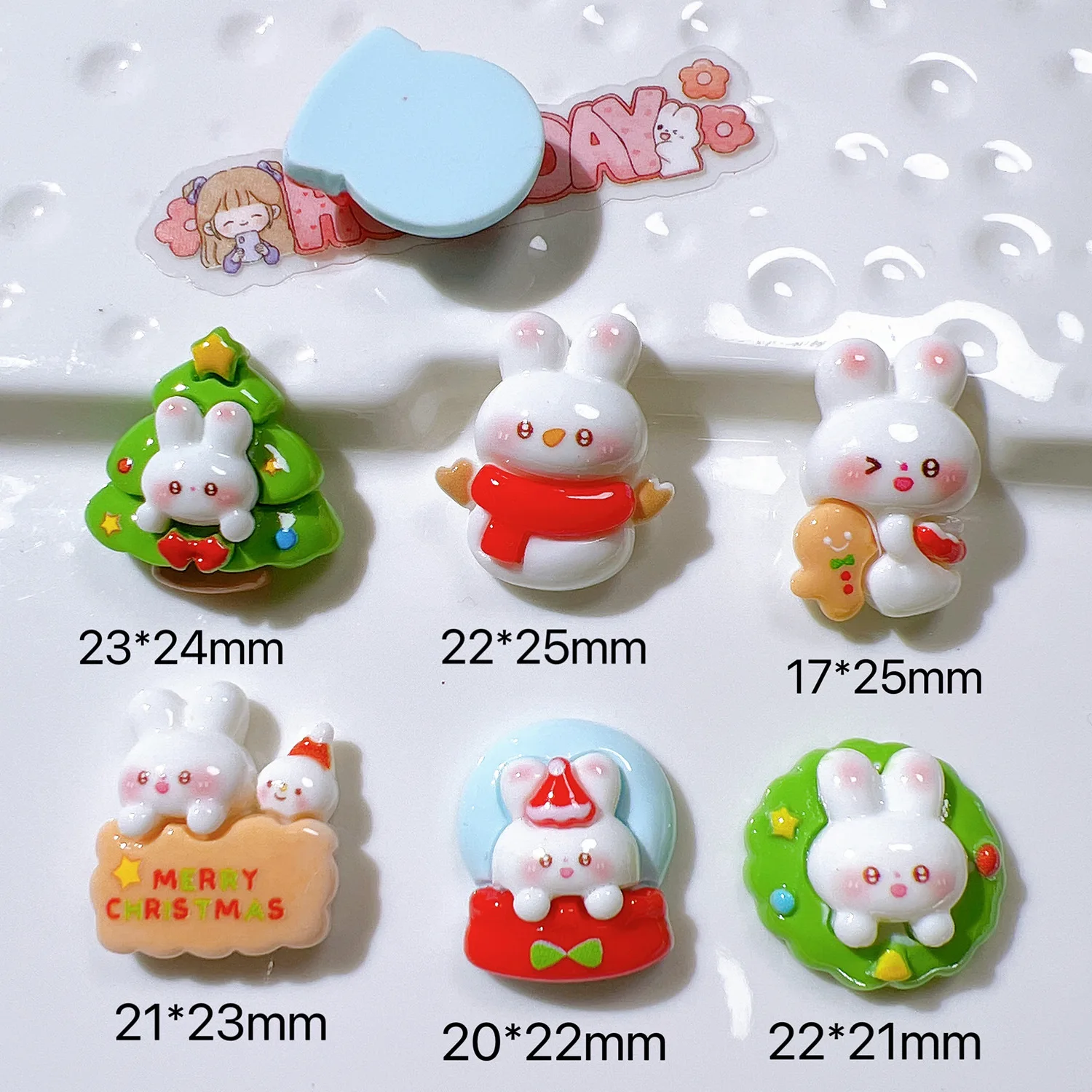 Wholesale Resin Charms Diy Cream Glue Accessories Christmas Rabbit Resin Flat Back For Decoration