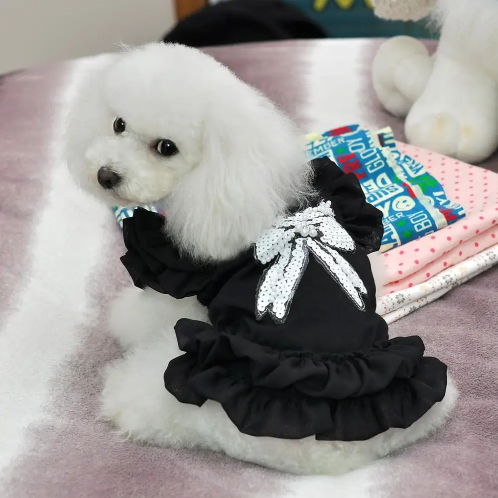 Платье для собаки с юбкой на заказ платья розового и голубого цвета маленьких принцесс летние свадебные принадлежности щенков