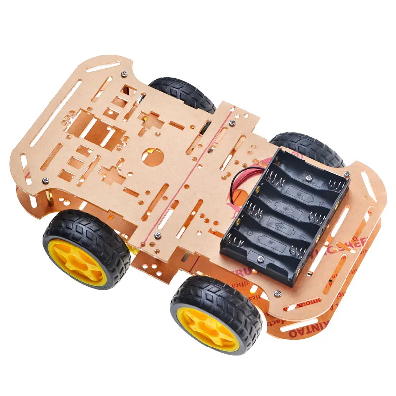 New Type 4WD Smart Robot Car Chassis Sets Acrylic Plate Kit with Speed Encoder Wheel for DIY Educational Robot Smart Car Kits