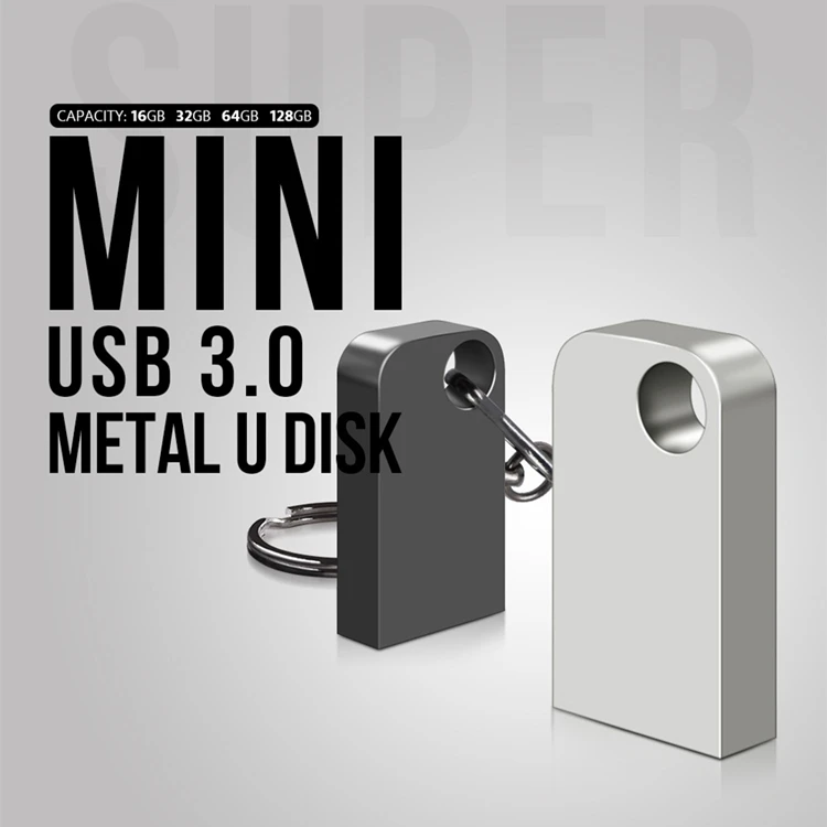 Mini Metal USB 2.0 3.0 Zinc alloy Flash Drive with Keychain Thumb Drive Water Proof Mini USB Stick  Pendrive
