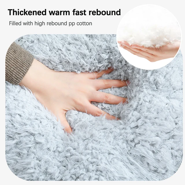 Alpaca Cartoon Bear Round Pet Dog Bed Custom Cat Bed House Bed For Dog Cute Pet Nest Kennel Soft Sleep Dog Matress Pet Supplies