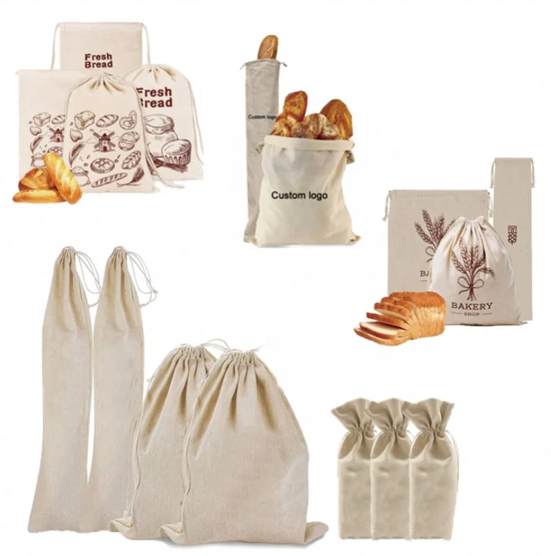 Лидер продаж, простая натуральная хлопчатобумажная Экологически чистая Холщовая Сумка на завязках с логотипом