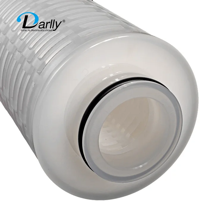 Hangzhou Darlly 131mm Industrial Filter PP Polypropylene Pleated 0.2 Membrane Absolute Filter Cartridges For Water