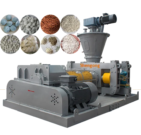 Salt powder/calcium chloride powder auger feeding double roller hydraulic compacting granulator in Changzhou