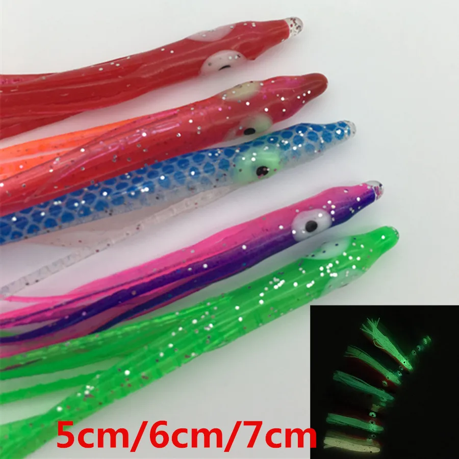 Luminous Needle-shaped Squid Skirts, Soft Octopus Baits Lure  Craft for Jigging Assist hooks Replacement octopus Rig squid