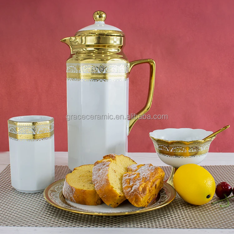 Elegant India Arabic Dubai Market Fine Porcelain New Bone Gold Dinner Set Dinnerware 86 pcs Gold Dinner Sets For 12 Persons