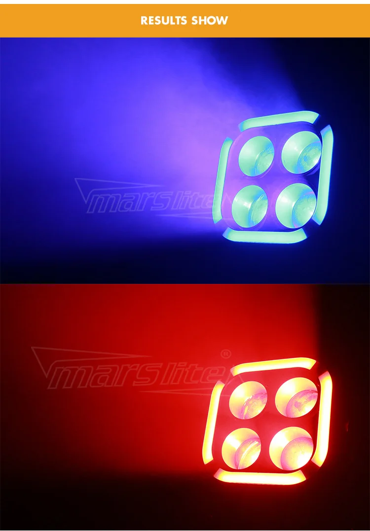 Marslite New Design 4X60W RGBW LED Wash Beam Moving Head Zoom Light Show DMX DJ Club Stage LED Lighting