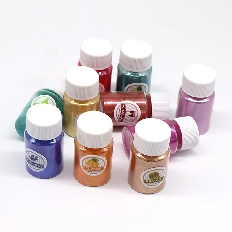 Osbang DIY Decoration 10g bottle Natural 24colors Mica powder for Epoxy Resin nail handicrafts