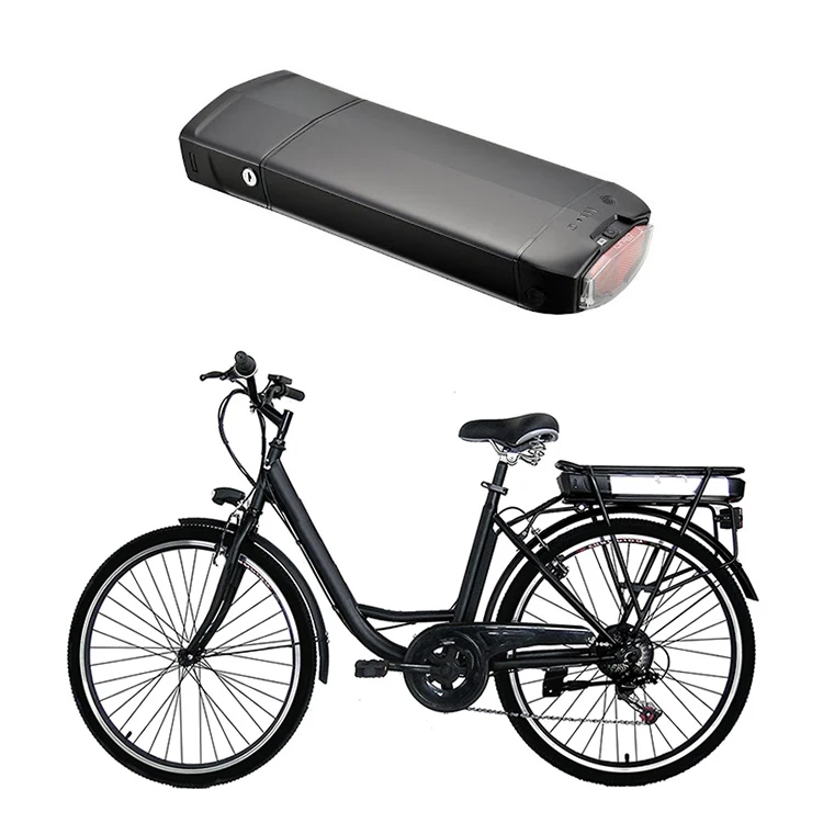 Customized Lithium Ion Rear Rack Type Ebike Battery 48v 10ah Electric Bike Battery With Rear Light
