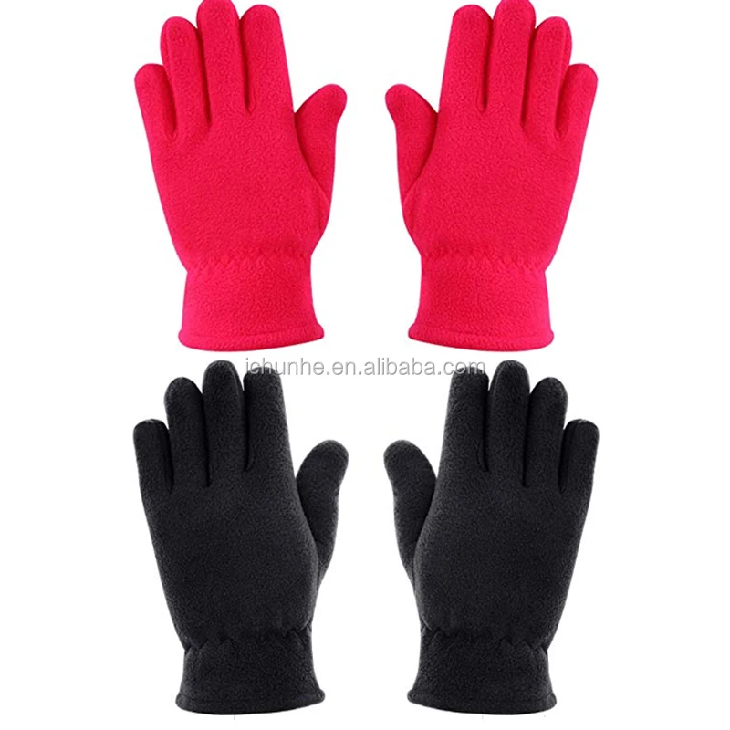 winter hot sale wholesale red black fleece gloves polar fleece glove factory