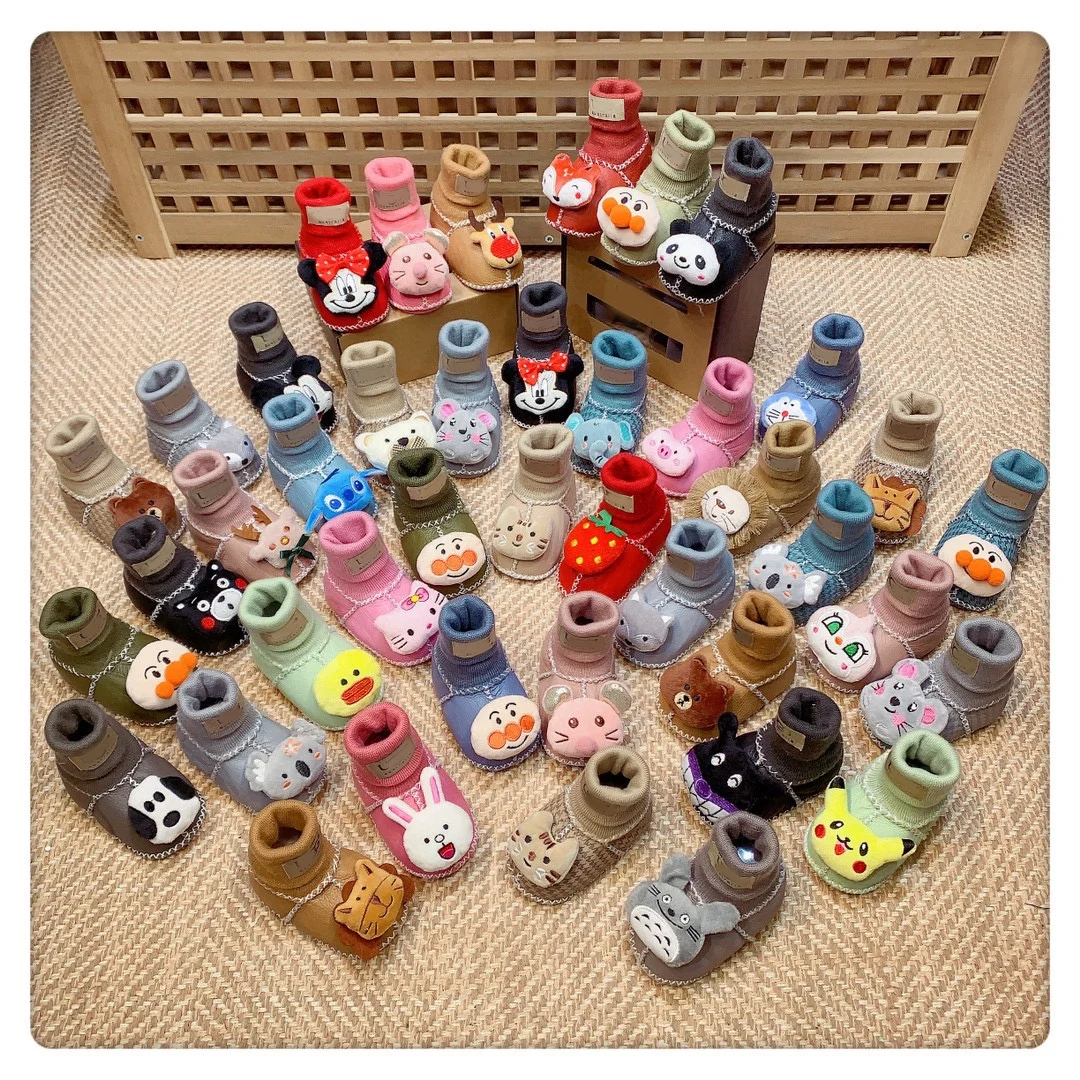 
wholesale custom designer jelly plush genuine leather sheepskin wool shoes for infant Baby 0-12 months 