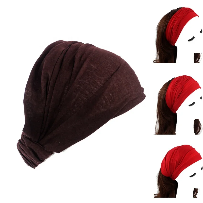 3 in 1 Women Elastic Wide Hairbands Comfortable Breathable Make Up Head wrap Fitness Yoga Running Sports Headband